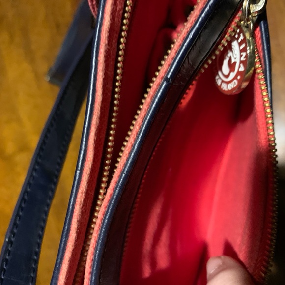 Spartina Daufuskie Island Purse, leather & canvas, 14x8, shoulder strap - Picture 8 of 10